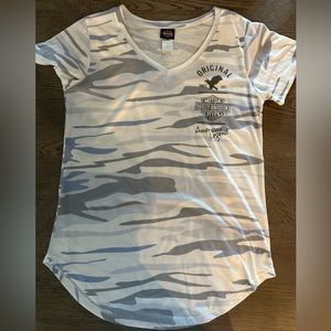 HARLEY-DAVIDSON Camo Short Sleeve Ladies Shirt Large